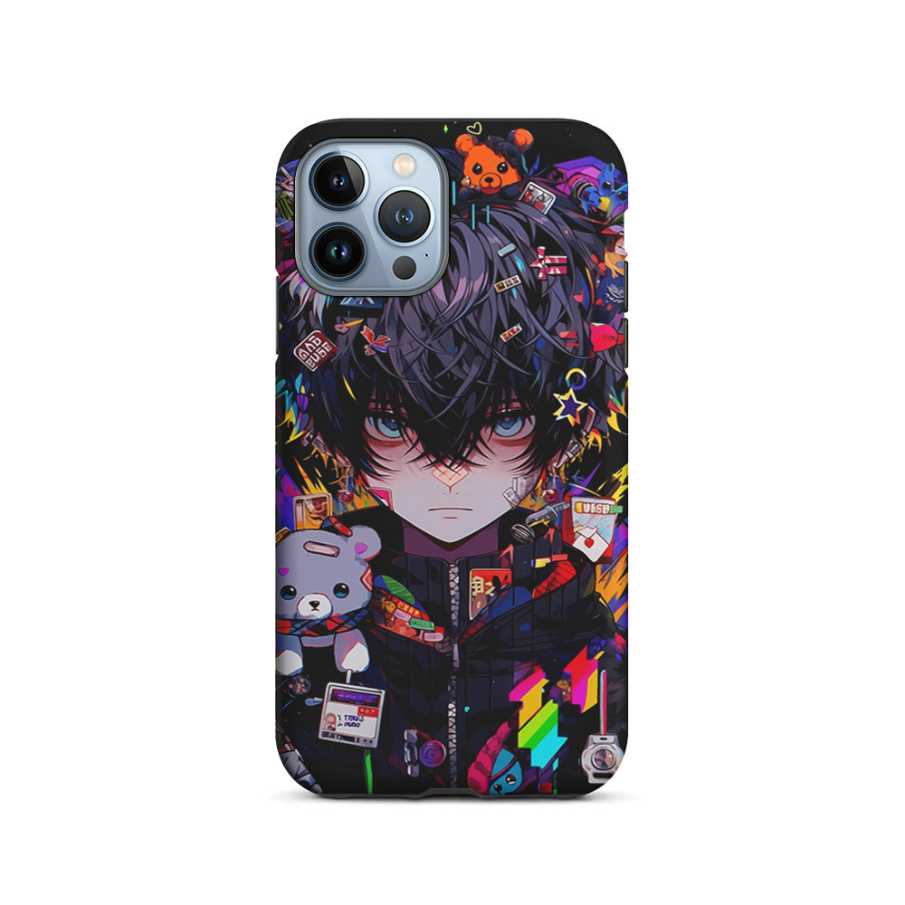 Anime Boy Bear Doll Aesthetic iPhone 15 Pro Case