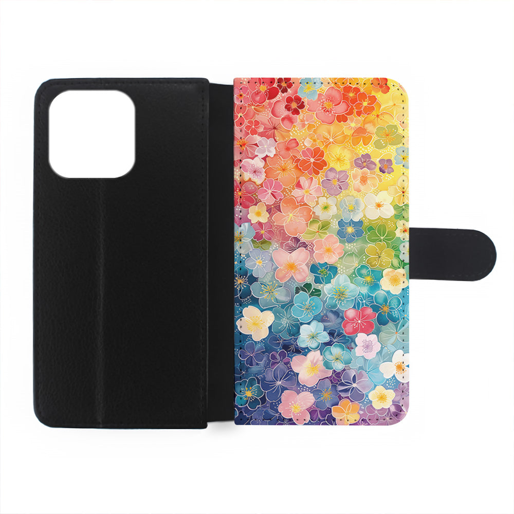 Artistic Rainbow Flower Pattern iPhone 15 Pro Case