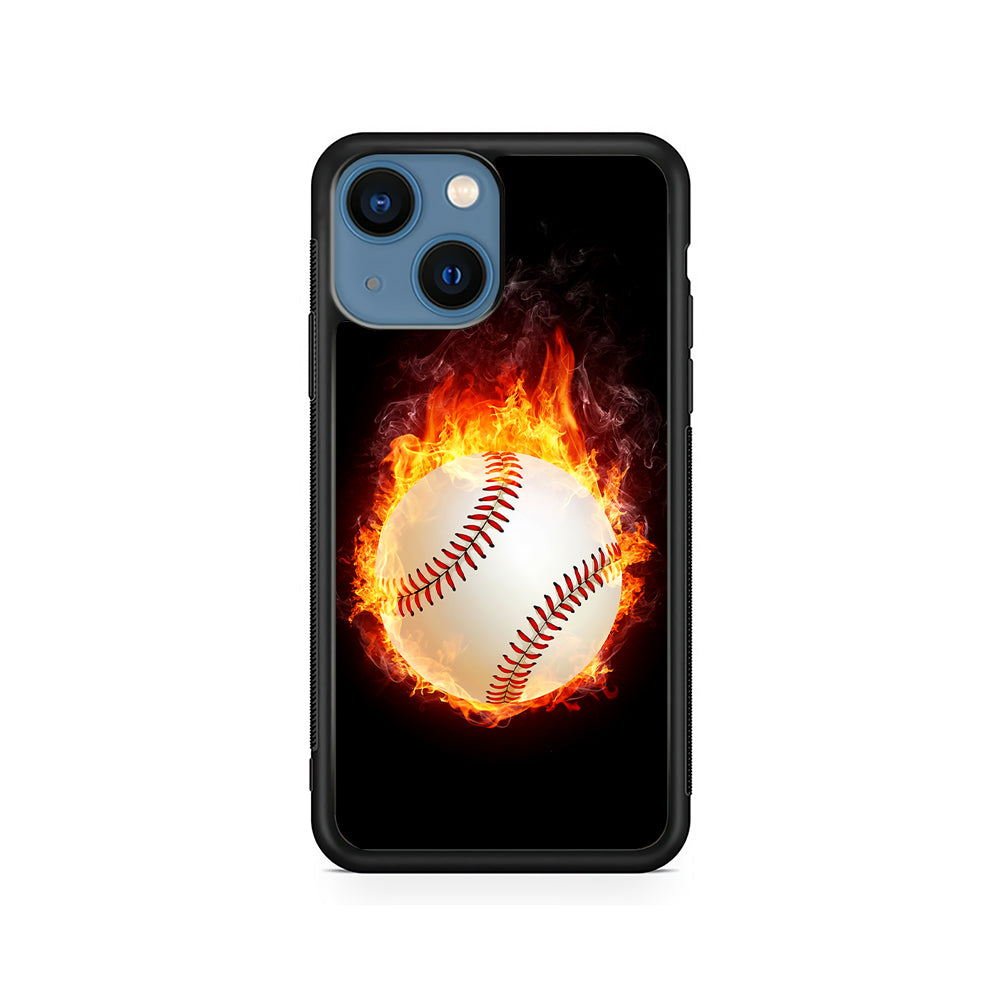 Baseball Ball on Fire iPhone 15 Plus Case