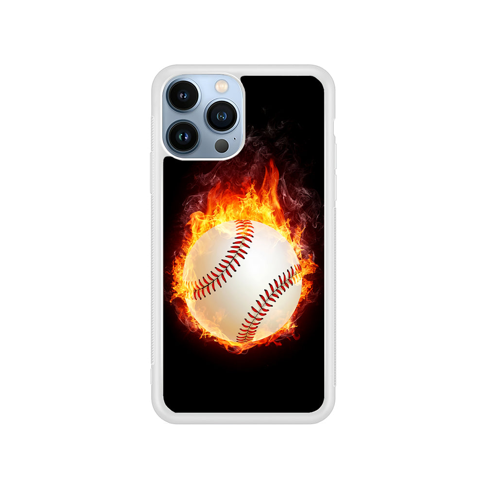 Baseball Ball on Fire iPhone 15 Pro Case