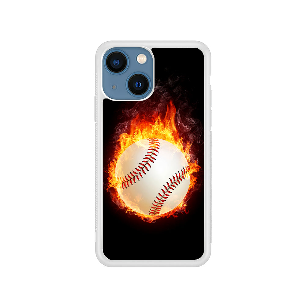 Baseball Ball on Fire iPhone 15 Plus Case