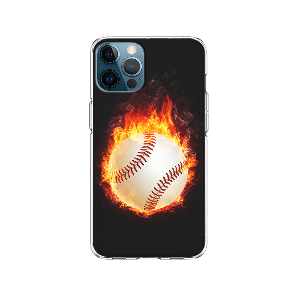 Baseball Ball on Fire iPhone 15 Pro Case