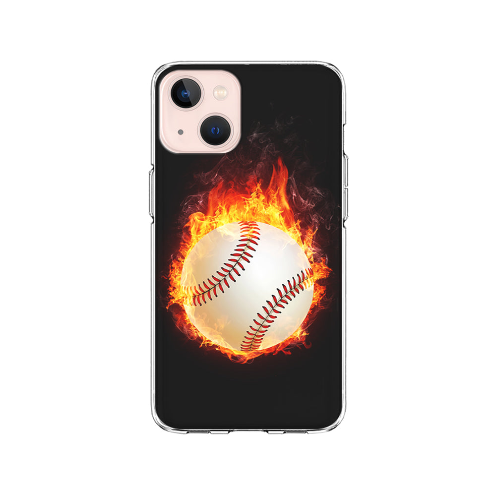 Baseball Ball on Fire iPhone 15 Plus Case