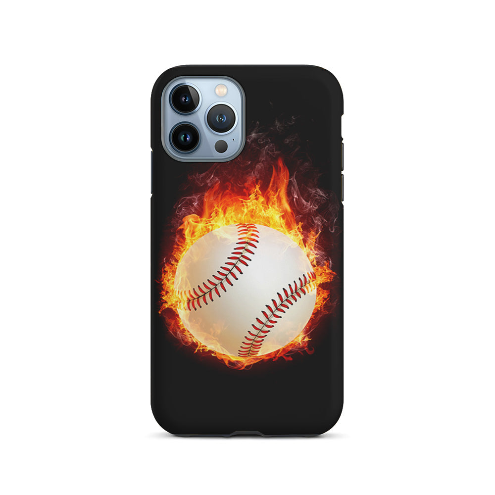 Baseball Ball on Fire iPhone 15 Pro Case