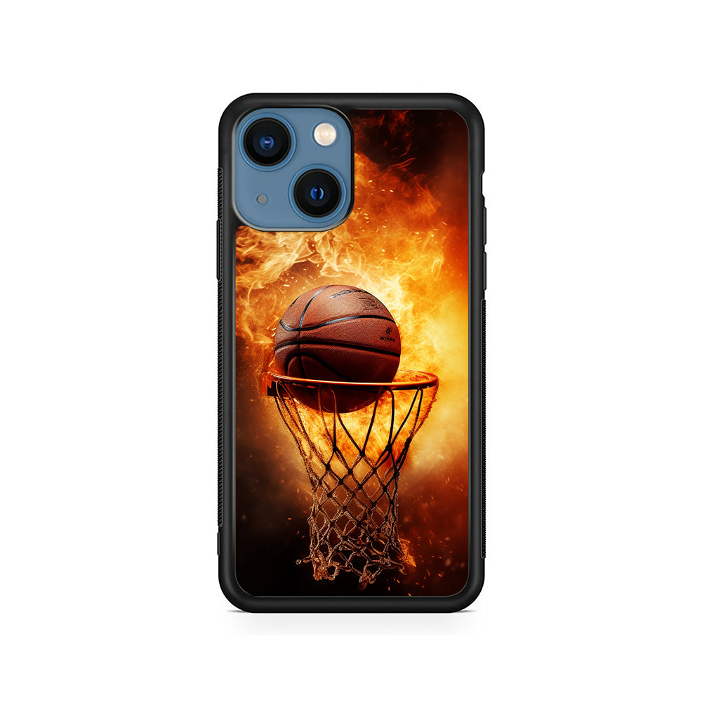 Basketball Ball on Fire iPhone 15 Plus Case