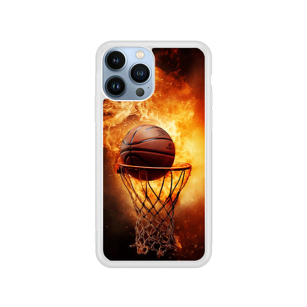 Basketball Ball on Fire iPhone 15 Pro Case