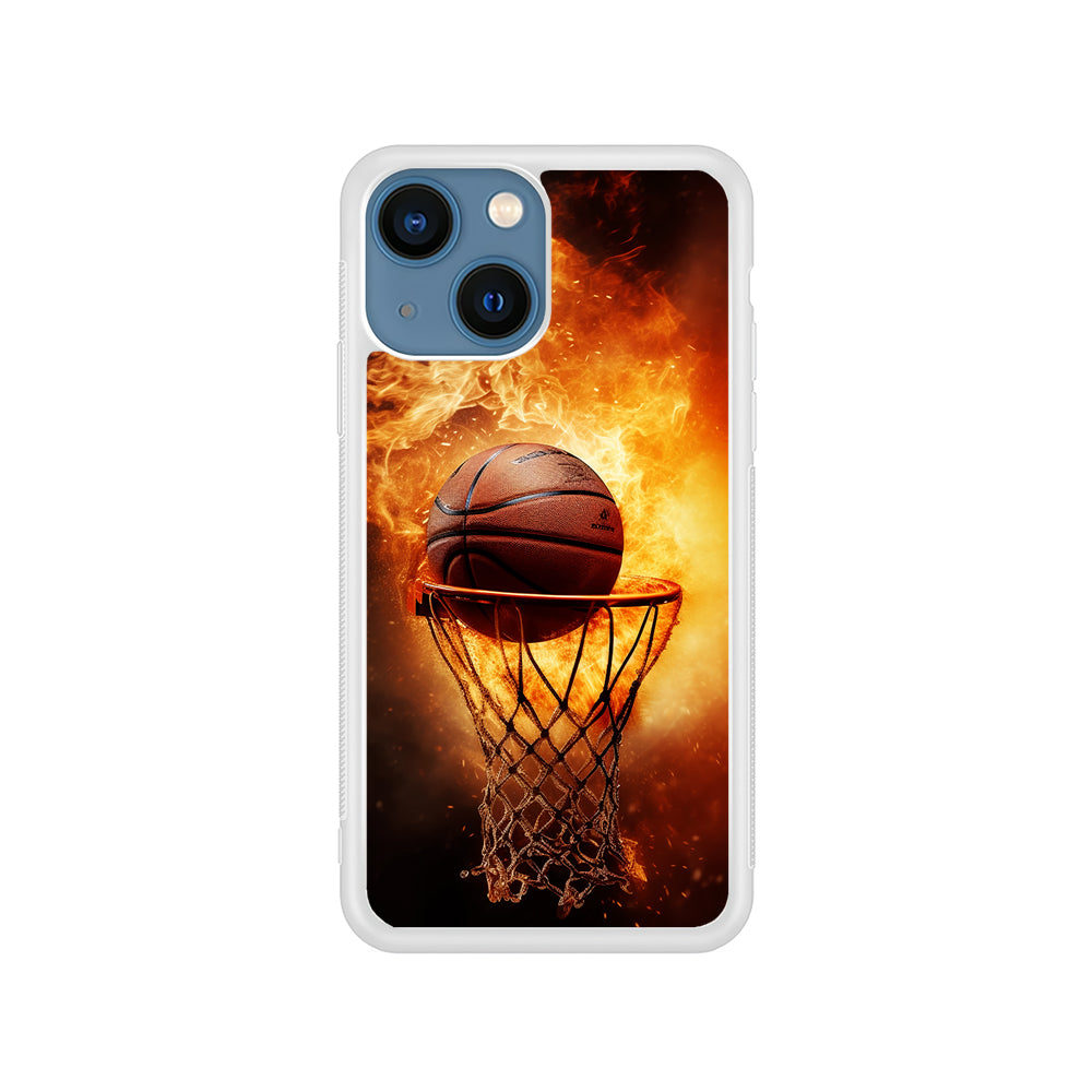 Basketball Ball on Fire iPhone 15 Plus Case