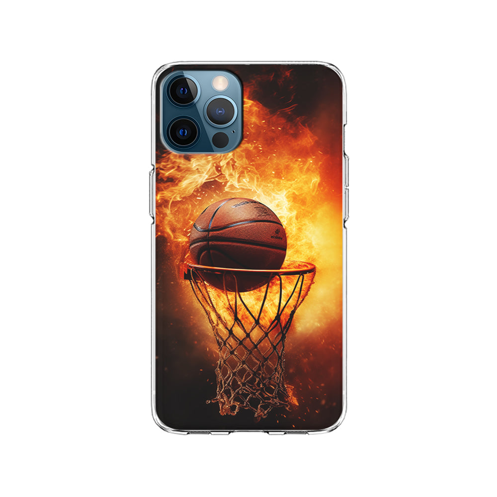 Basketball Ball on Fire iPhone 15 Pro Case