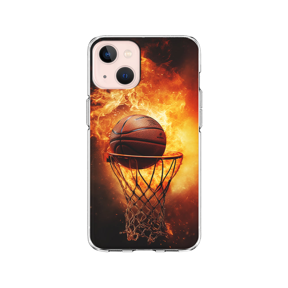 Basketball Ball on Fire iPhone 15 Plus Case