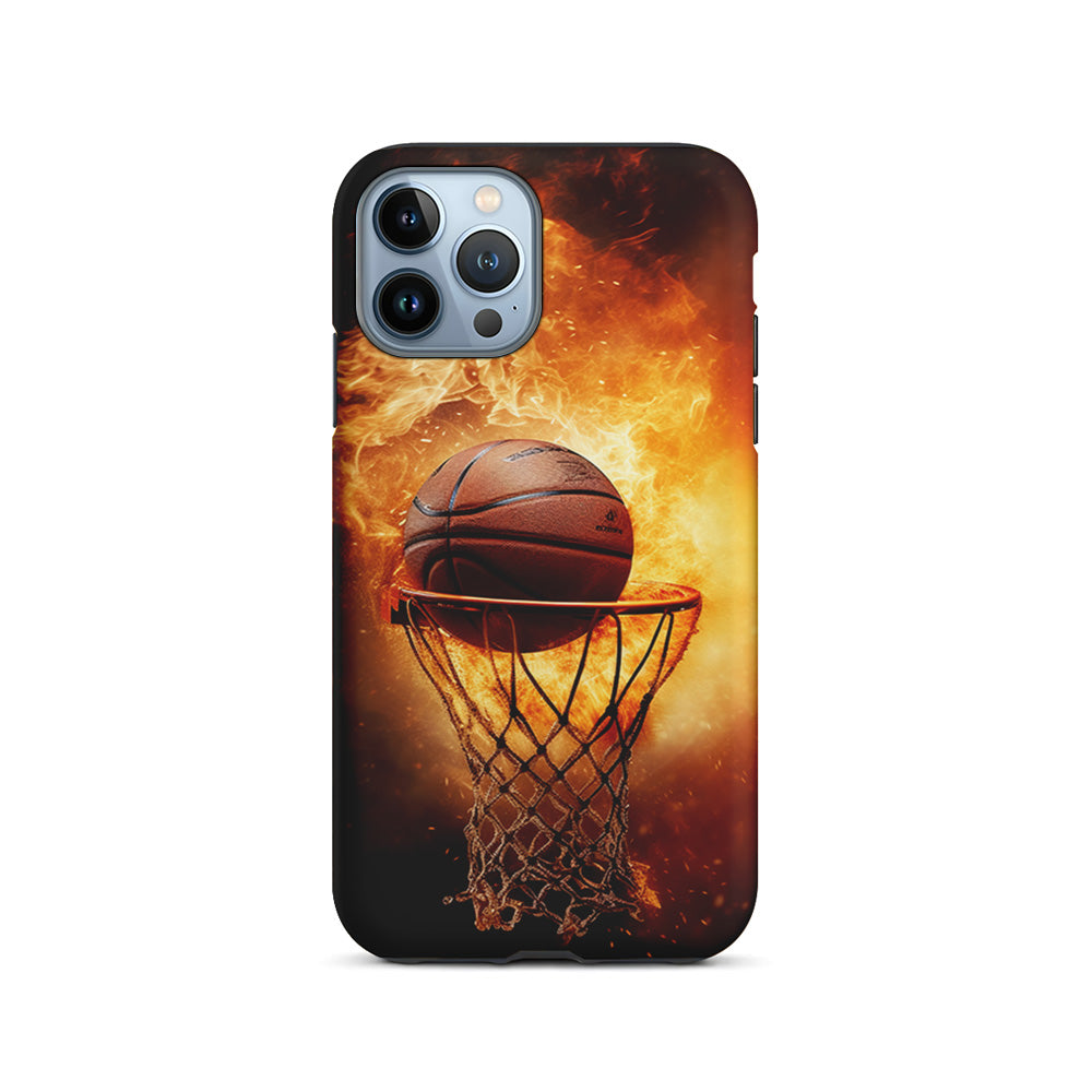 Basketball Ball on Fire iPhone 15 Pro Case