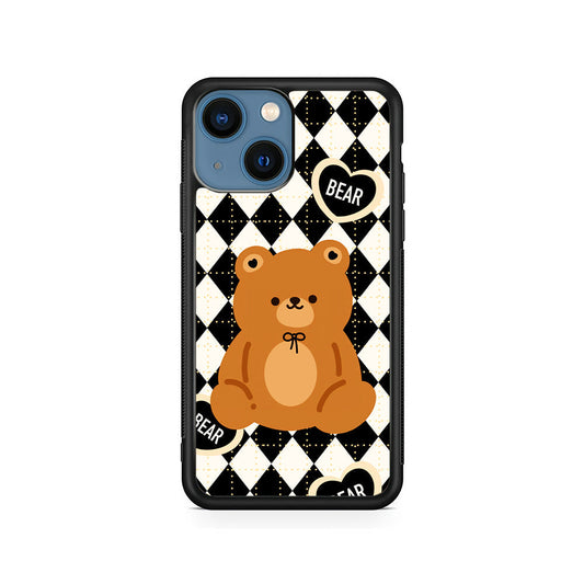 Bear and Black Flanel iPhone 15 Plus Case