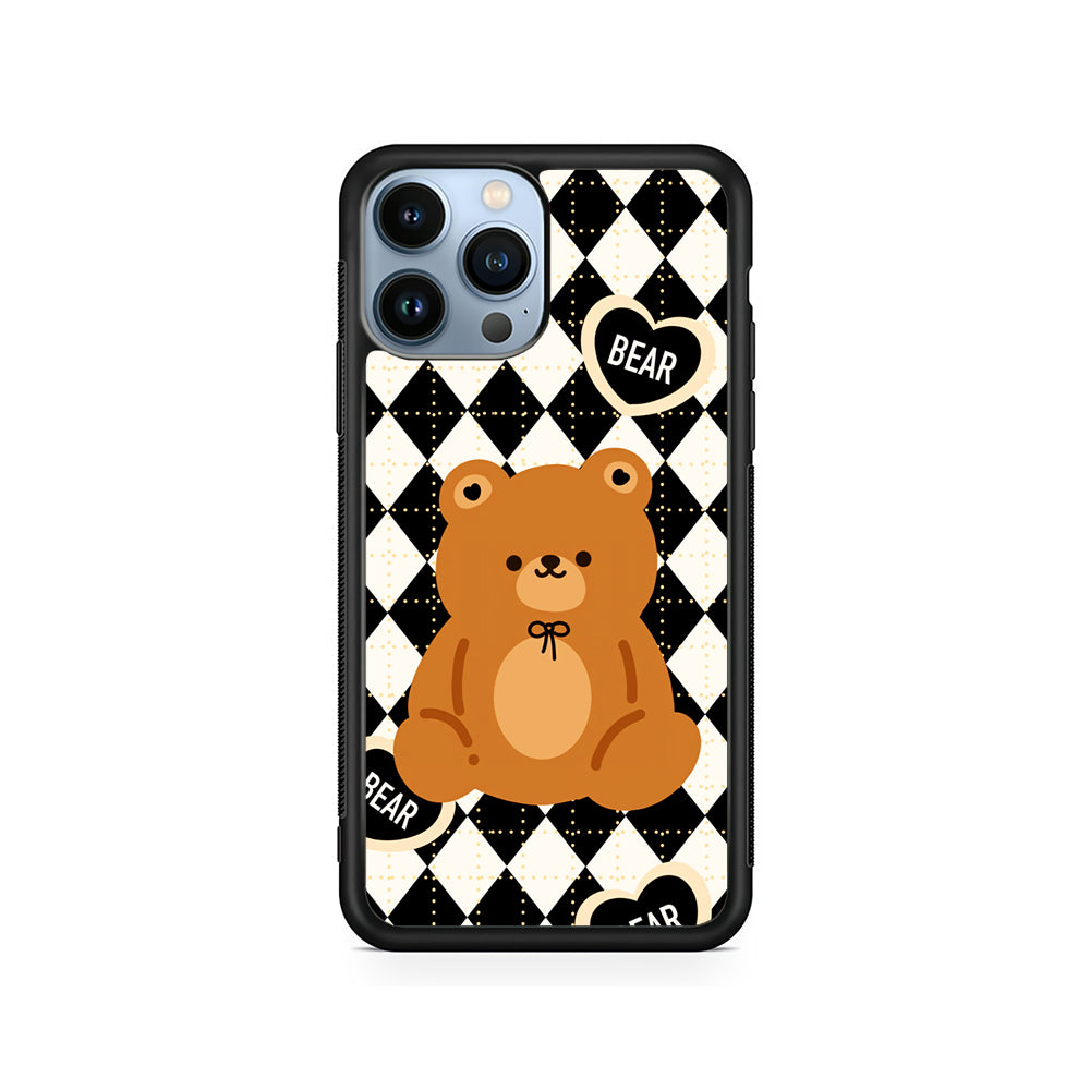 Bear and Black Flanel iPhone 14 Pro Max Case