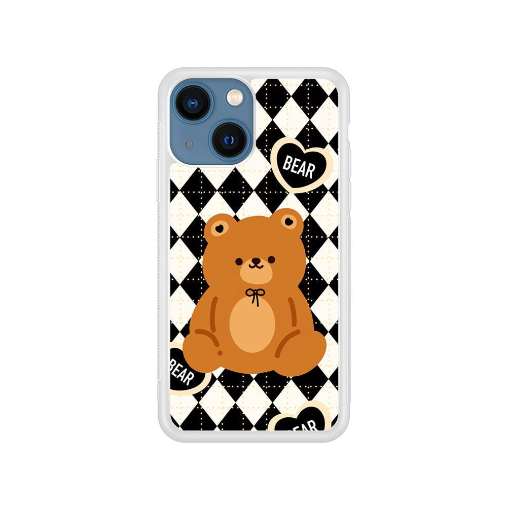 Bear and Black Flanel iPhone 15 Plus Case