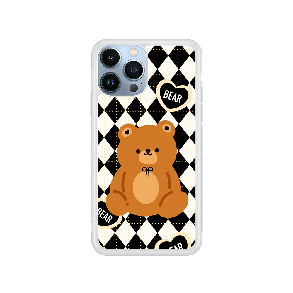 Bear and Black Flanel iPhone 14 Pro Max Case