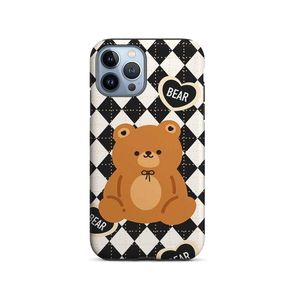 Bear and Black Flanel iPhone 14 Pro Max Case