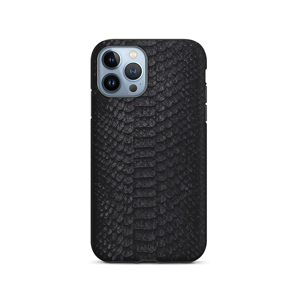 Black Snake Skin Pattern iPhone 15 Pro Case