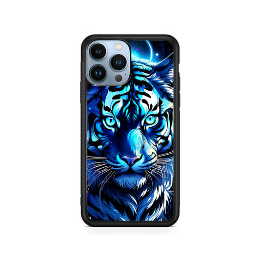 Blue Tiger Head iPhone 15 Pro Case