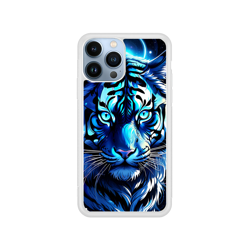 Blue Tiger Head iPhone 15 Pro Case