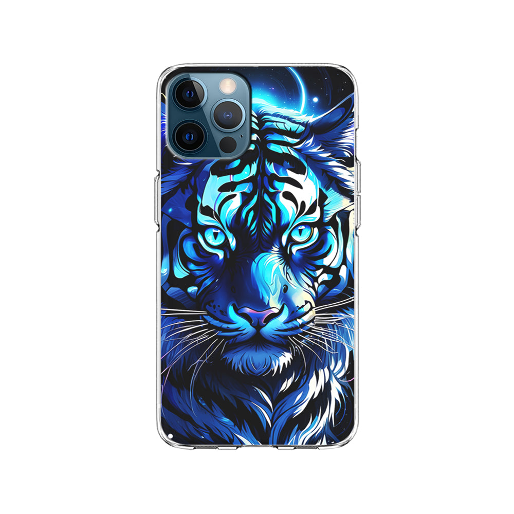 Blue Tiger Head iPhone 15 Pro Case