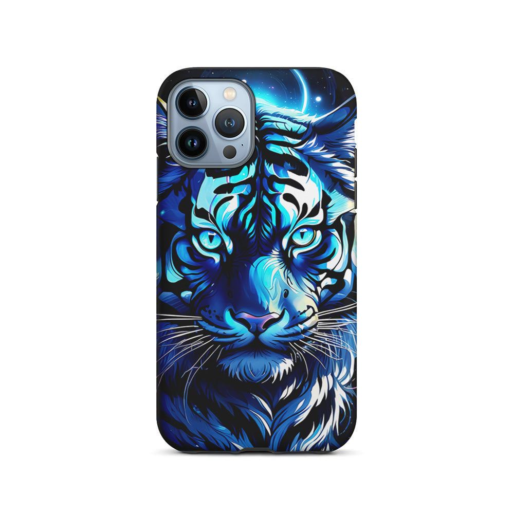 Blue Tiger Head iPhone 15 Pro Case