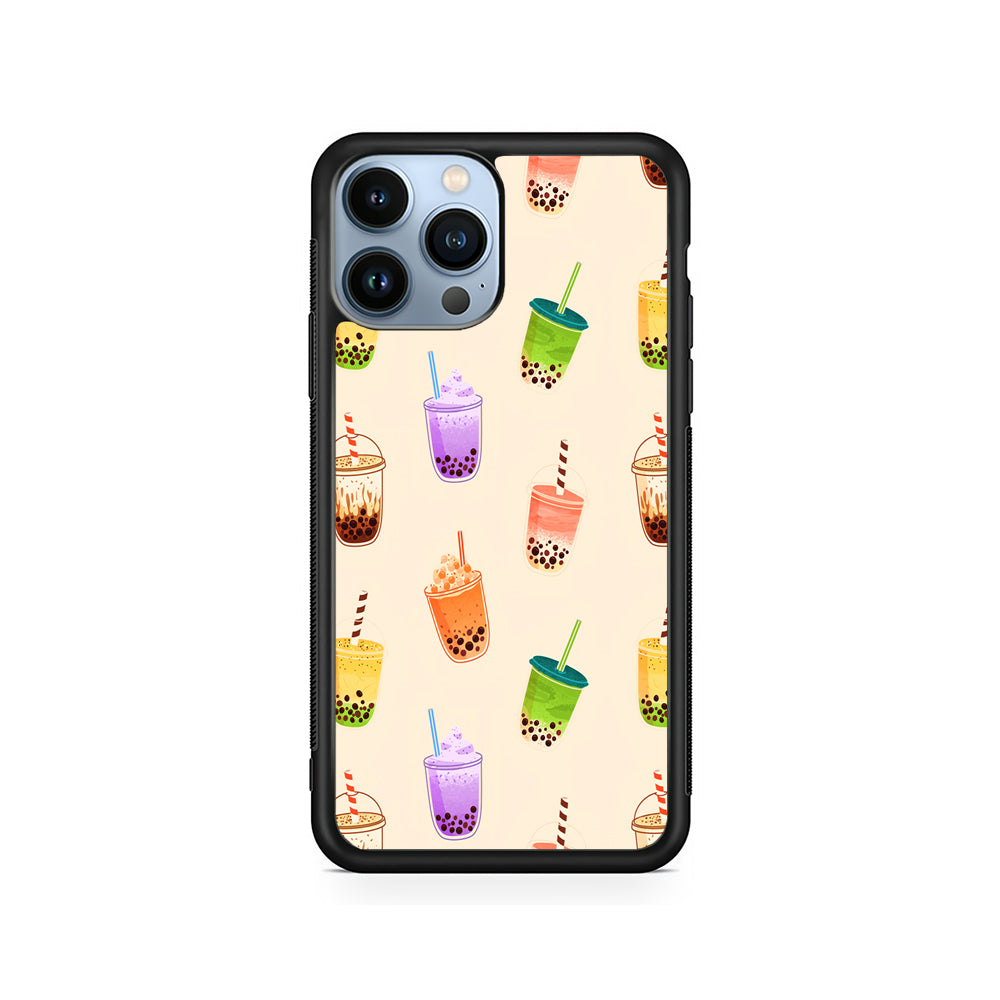 Bubble Tea Cups Colorful iPhone 15 Pro Case