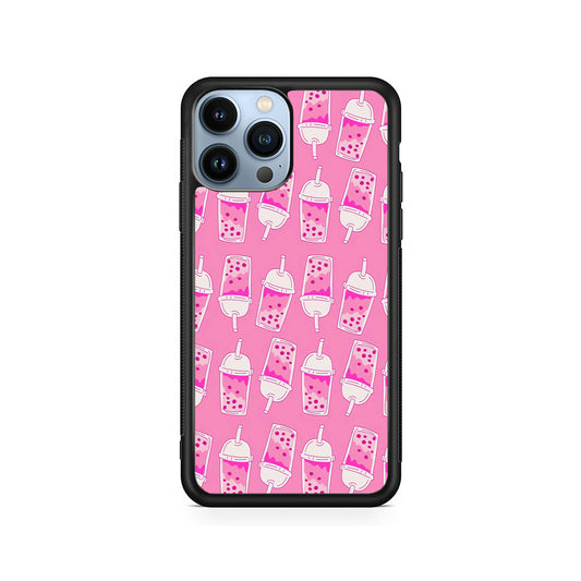 Bubble Tea Pink Pattern iPhone 15 Pro Case