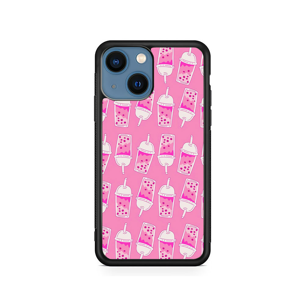 Bubble Tea Pink Pattern iPhone 15 Plus Case