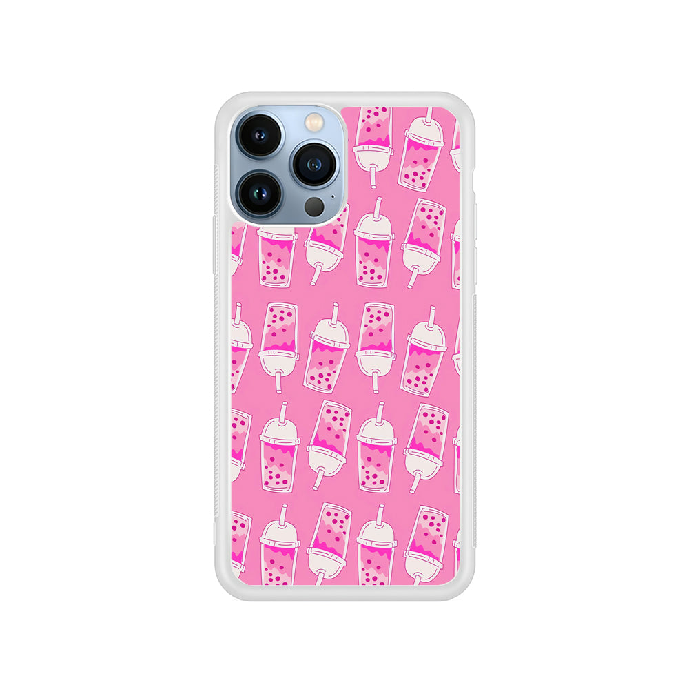 Bubble Tea Pink Pattern iPhone 15 Pro Case