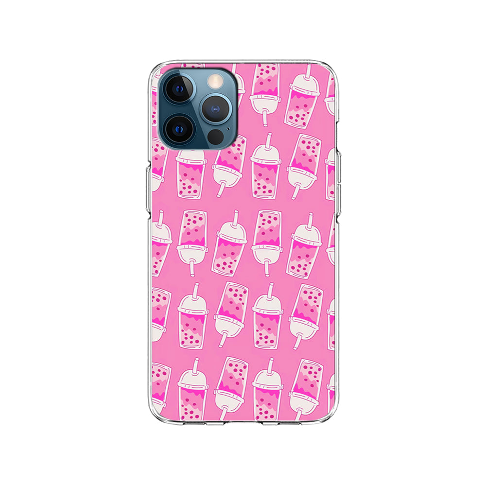 Bubble Tea Pink Pattern iPhone 15 Pro Case