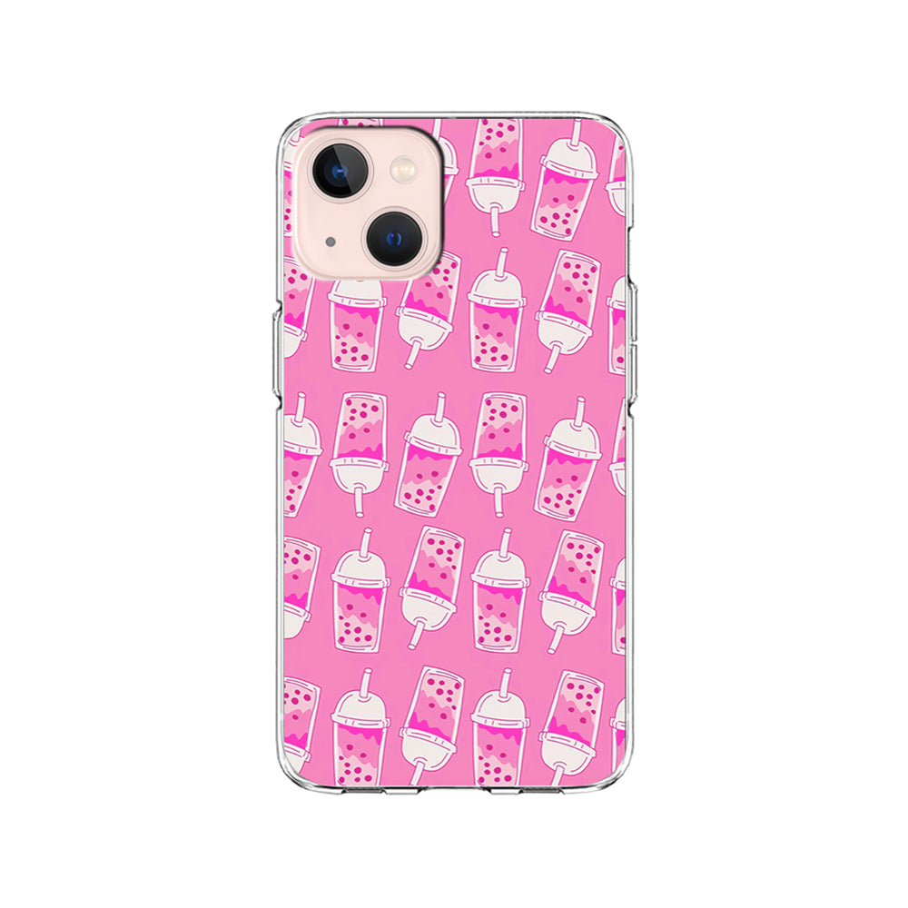 Bubble Tea Pink Pattern iPhone 15 Plus Case