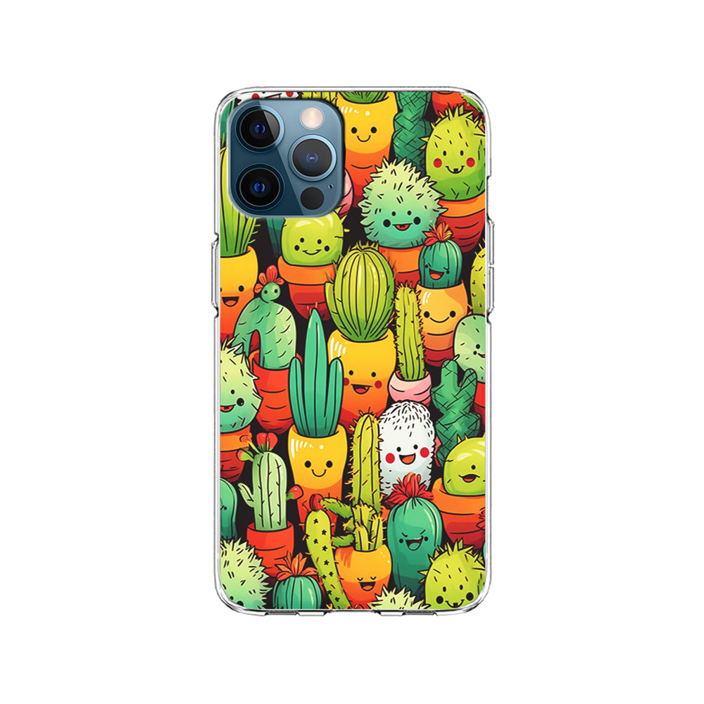 Cactus Cartoon in Pots iPhone 15 Pro Case