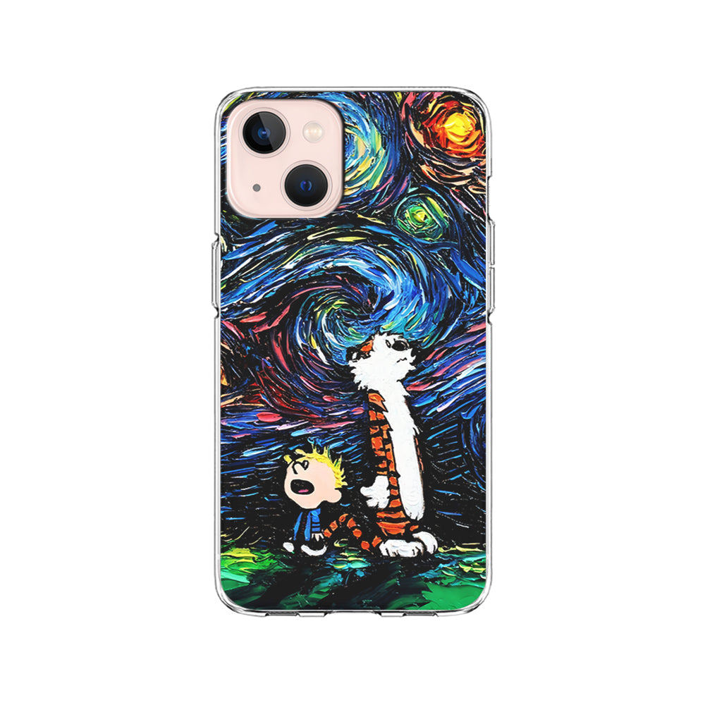 Calvin and Hobbes Starry Night iPhone 15 Plus Case