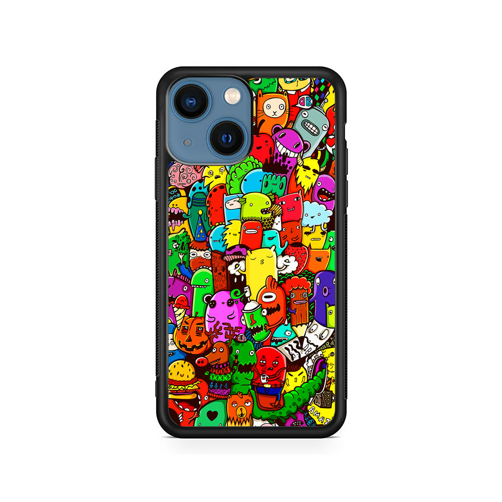 Cartoon Doodle Drawing Art iPhone 15 Plus Case