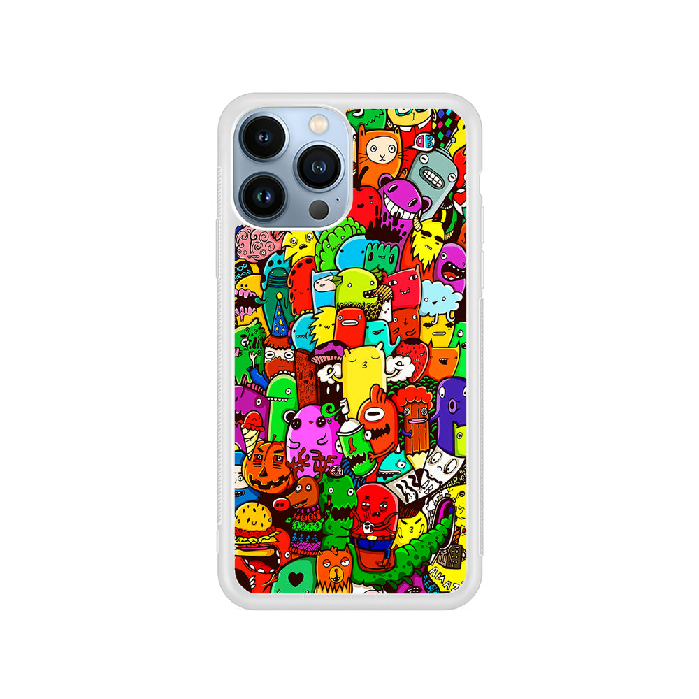 Cartoon Doodle Drawing Art iPhone 15 Pro Case