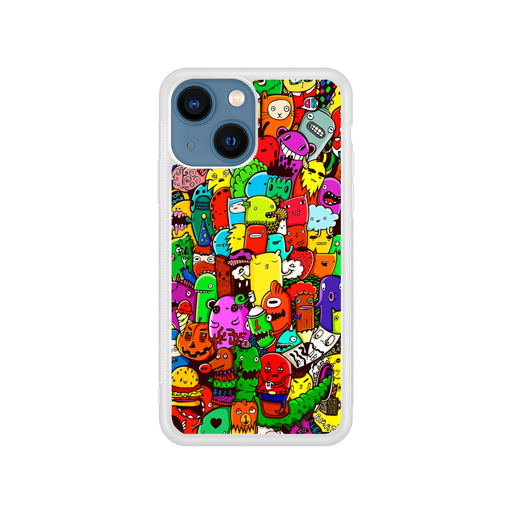 Cartoon Doodle Drawing Art iPhone 15 Plus Case