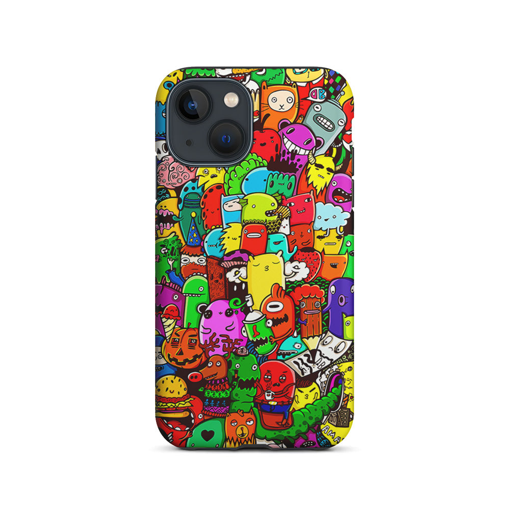 Cartoon Doodle Drawing Art iPhone 15 Plus Case