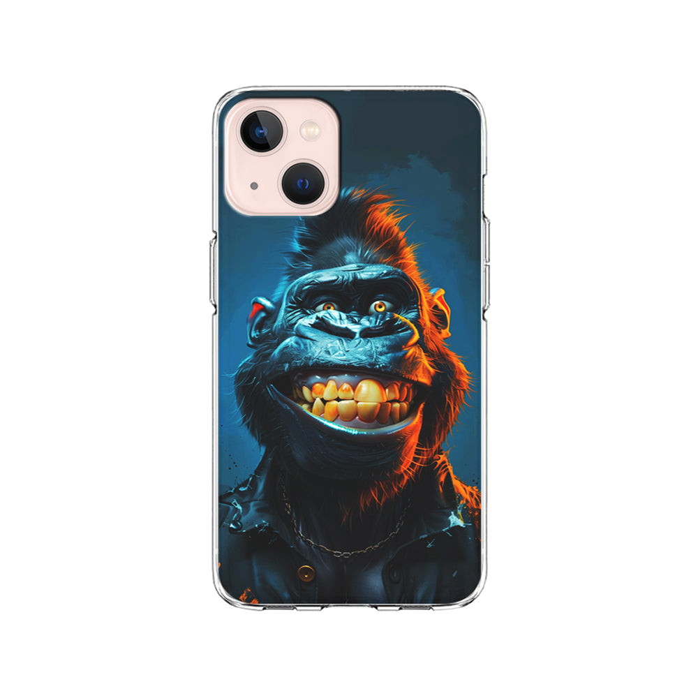 Cartoon Gorilla Smiles Wide iPhone 15 Plus Case