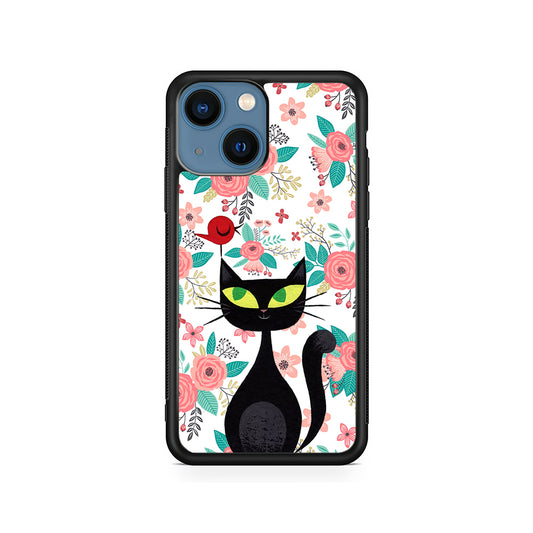 Cat Flower and Bird iPhone 14 Case