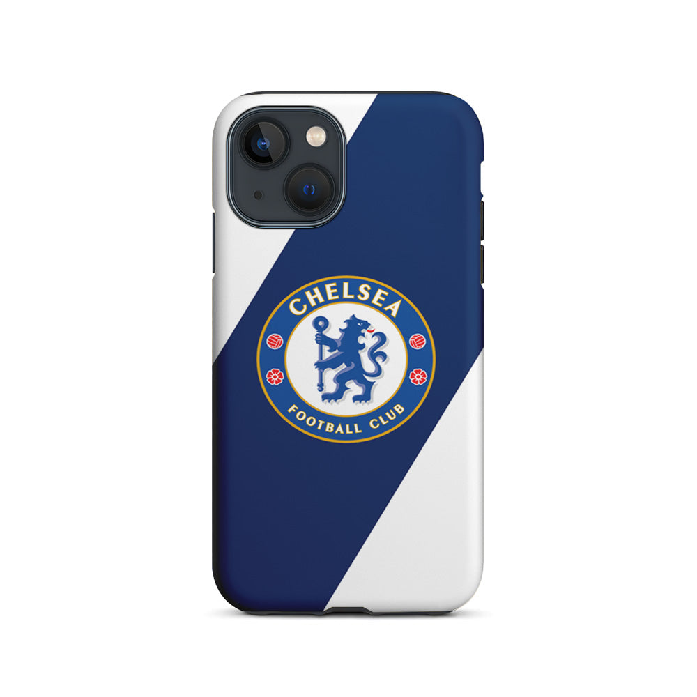 Chelsea FC Stripe Sling Logo iPhone 15 Plus Case