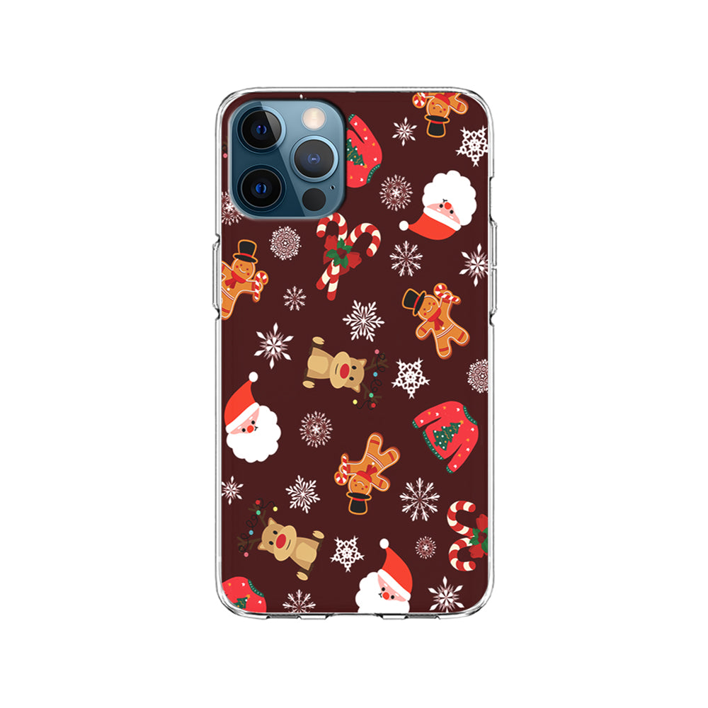 Christmas Ornaments Pattern Maroon iPhone 15 Pro Case