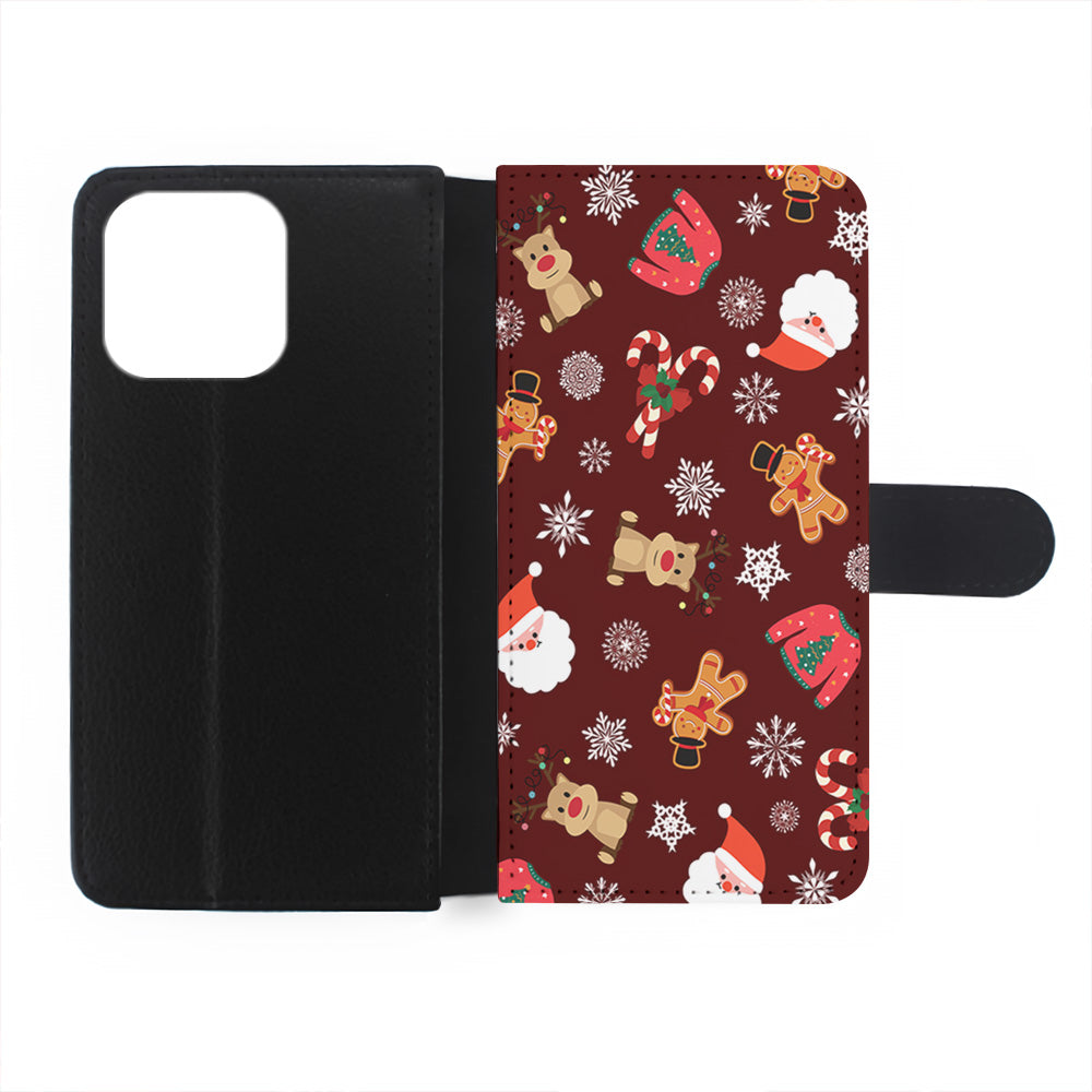 Christmas Ornaments Pattern Maroon iPhone 15 Pro Case