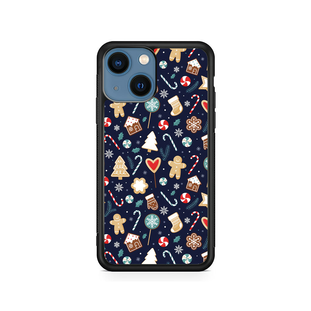 Christmas Ornaments Pattern Navy iPhone 15 Plus Case