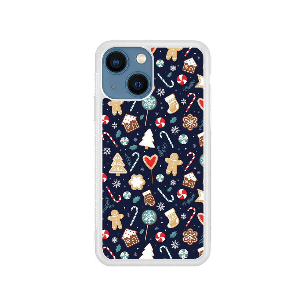 Christmas Ornaments Pattern Navy iPhone 15 Plus Case