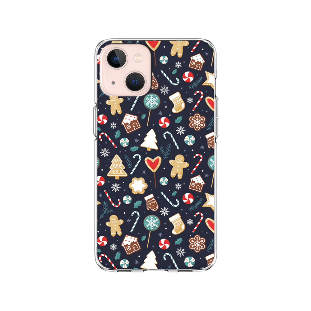 Christmas Ornaments Pattern Navy iPhone 15 Plus Case