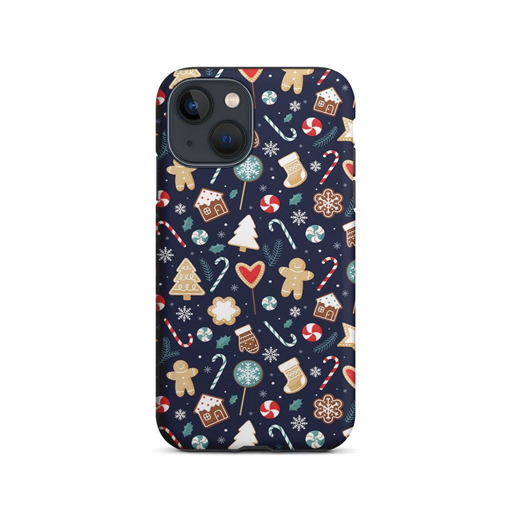 Christmas Ornaments Pattern Navy iPhone 15 Plus Case