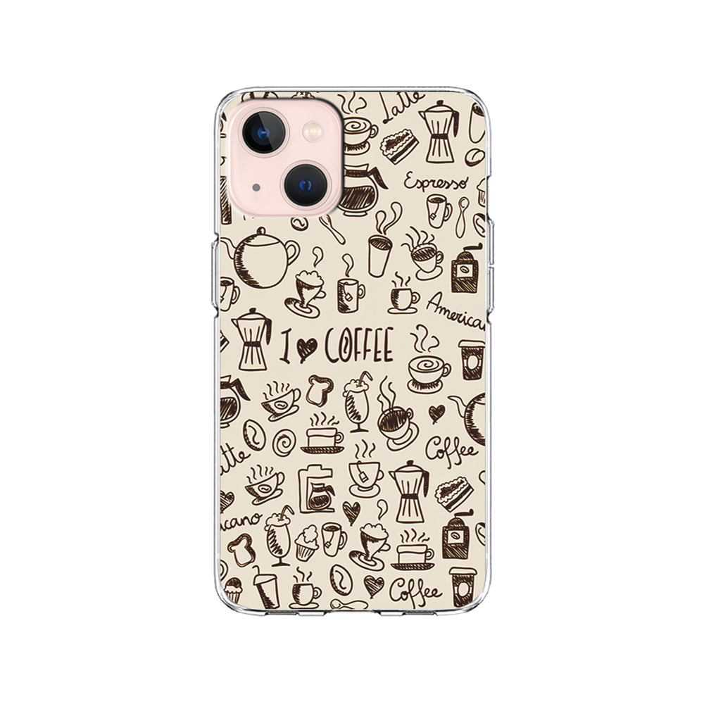 Coffee Time Doodle iPhone 15 Plus Case