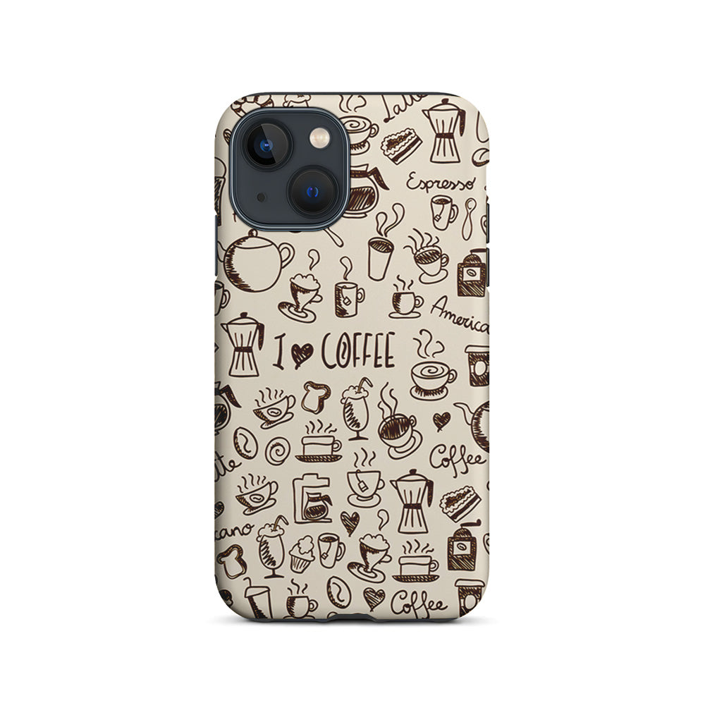 Coffee Time Doodle iPhone 15 Plus Case