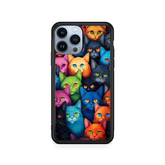 Collection of Colorful Cats iPhone 15 Pro Case