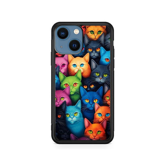 Collection of Colorful Cats iPhone 15 Plus Case