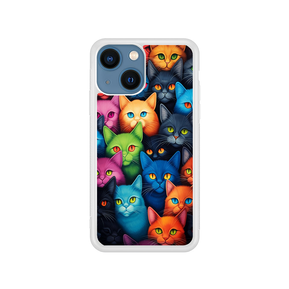 Collection of Colorful Cats iPhone 15 Plus Case